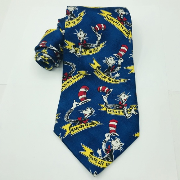 Dr. Seuss Mens Silk Dad Tie 4×59″ - Picture 5 of 8